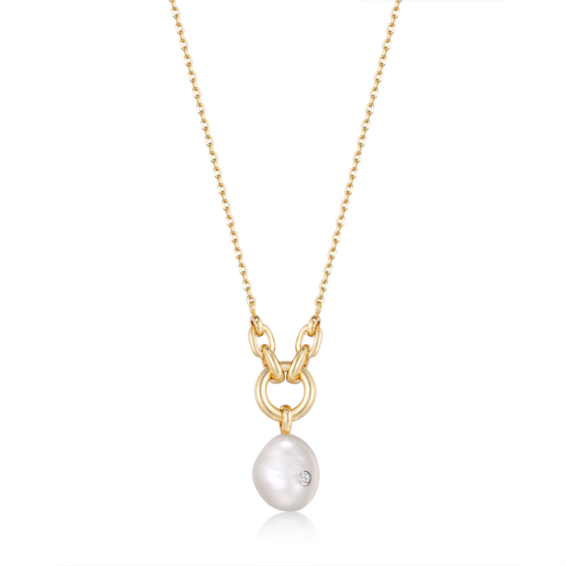 #3 PEARL PWR GLD SPARKLE NECKLACE 45+5cm N043-03G_0