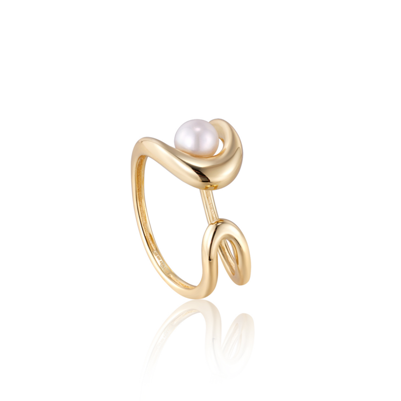 #3 PEARL PWR GLD SCULPTED ADJUST RING_0