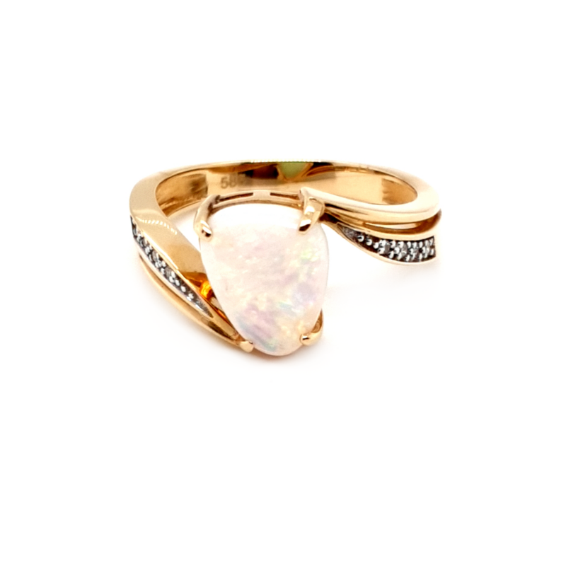 Leon Baker 14K Yellow Gold Solid Opal Ring_0