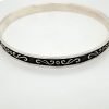 Coral Bay Collection Sterling Silver Blackened Pattern Bangle_1