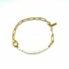 Ania Haie Gold Pearl Chunky Link Chain Bracelet_2