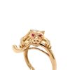 Leon Baker 9K Yellow Gold Diamond and Pink Sapphire Panther Ring_2
