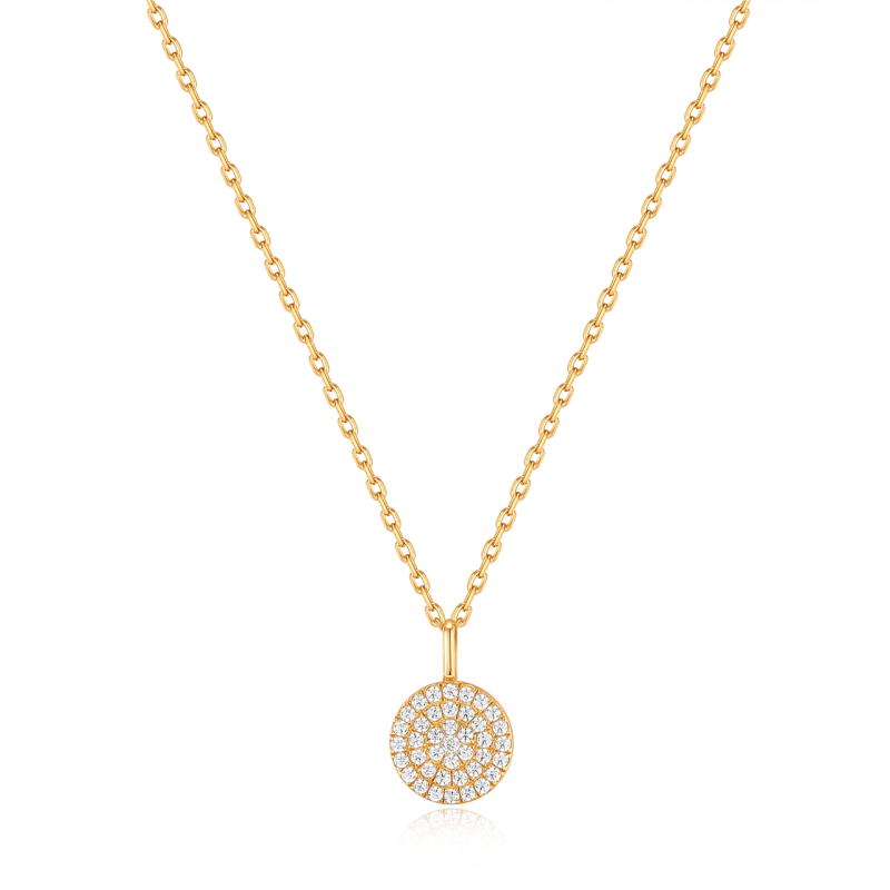 Ania Haie Gold Glam Disc Pendant Necklace_0