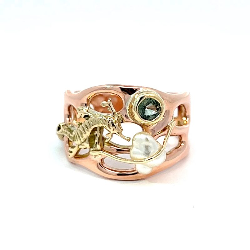 Leon Baker Hand Made 9k Rose Gold Leafy Sea Dragon Ring_0