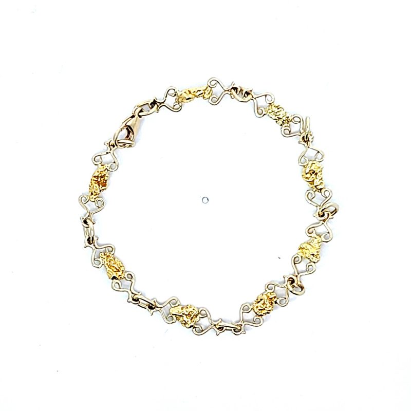 Leon Bakers 14k Yellow Gold and Natural Raw Nugget Bracelet_0