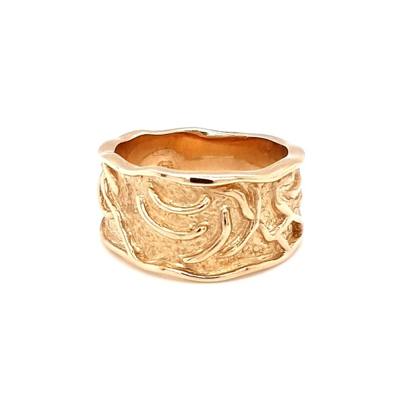 Leon Baker 9K Yellow Gold Molten Style Ring_0
