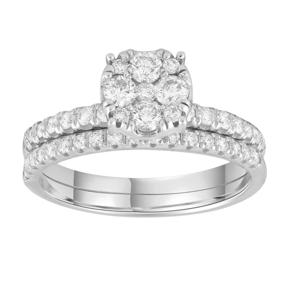 Royal Diamond 9K White Gold Diamond Bridal Set_0