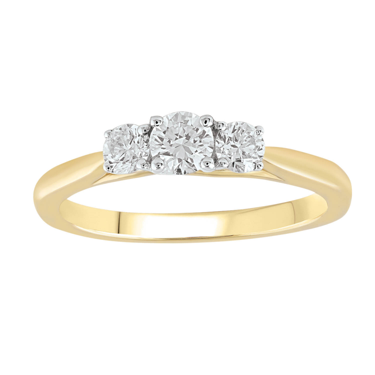 Royal Diamond 9k Yellow Gold and Diamond Trinity Ring_0