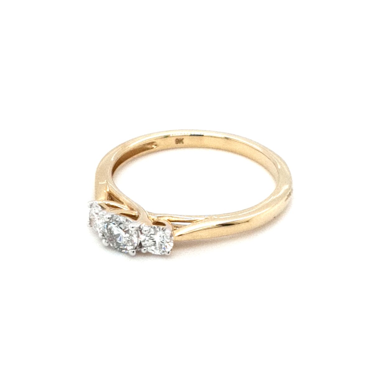 Royal Diamond 9k Yellow Gold and Diamond Trinity Ring_1