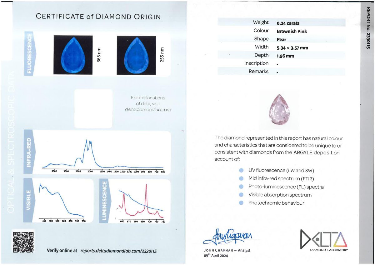 0.240ct 4PR Pear Cut Argyle Pink Diamond_3