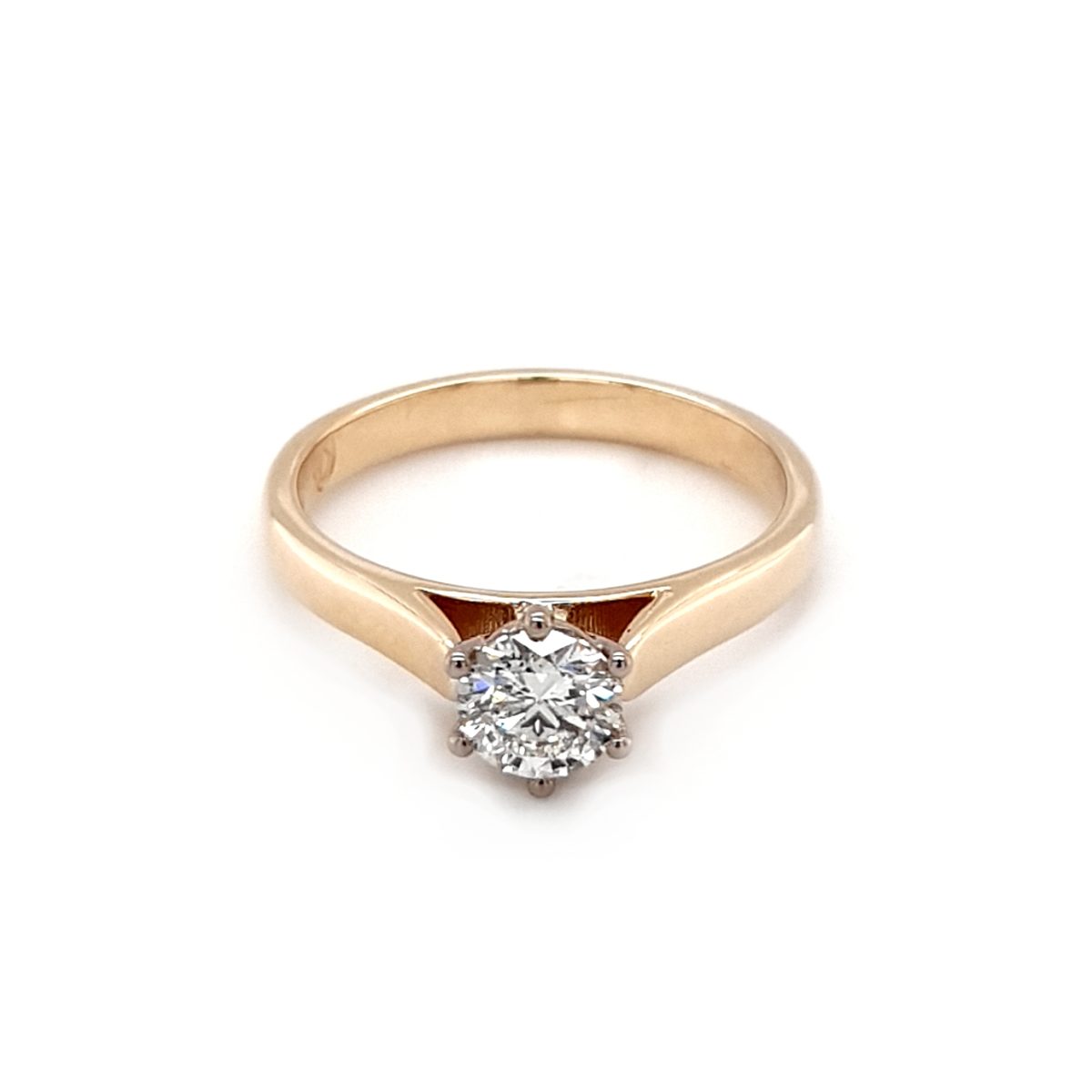 Leon Baker 9K Solid Yellow Gold Diamond Solitaire Engagement Ring Size L1/2_0