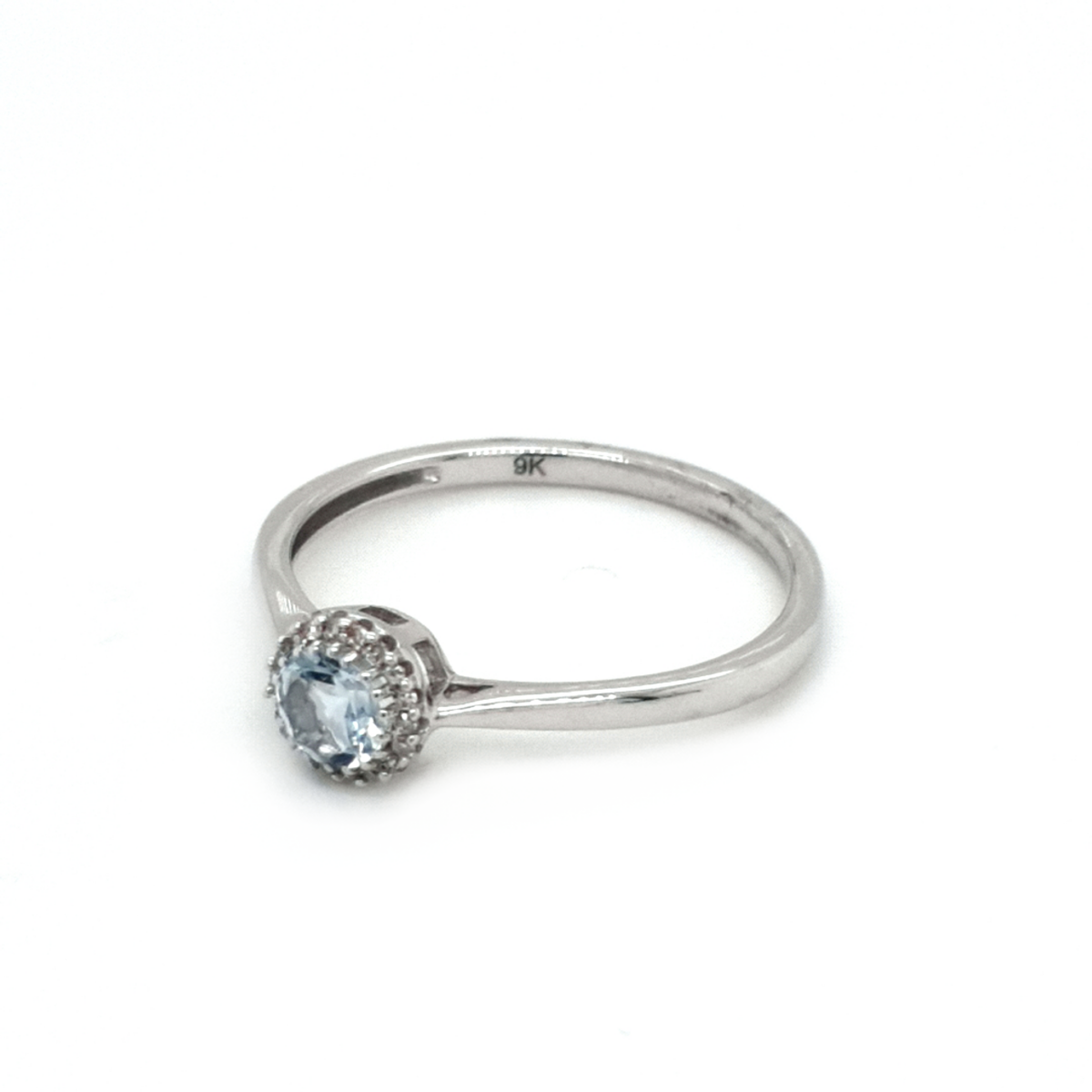 Leon Baker 9K White Gold Aquamarine and Diamond Ring_1