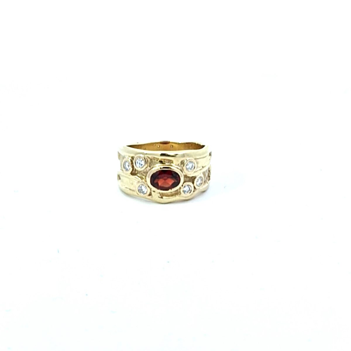 LEON BAKER 9KYG MOLTEN GARNET RING WITH RBC DIAMONDS_0