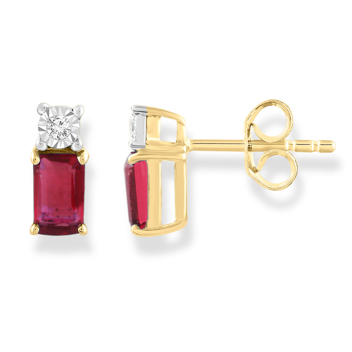 Leon Baker 9KYG Diamond & Ruby Earrings_0