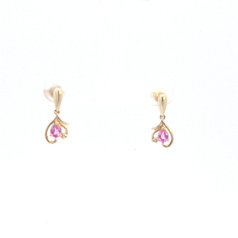 Leon Baker 9ct YG Pear Cut Amethyst Earrings_0