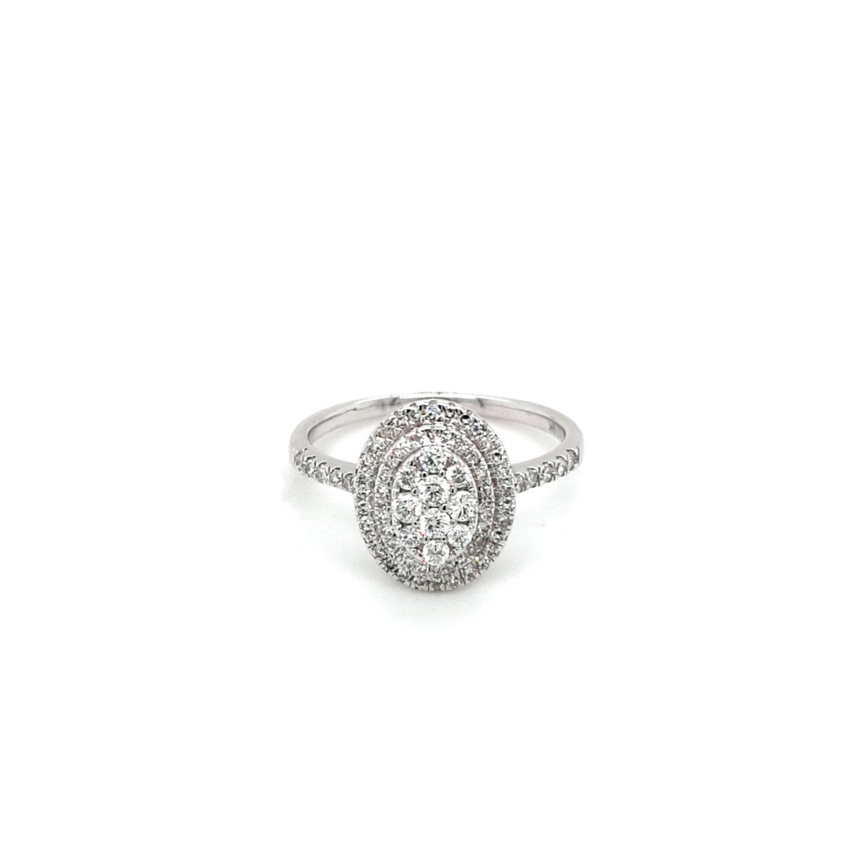 Leon Bakers 9K Solid White Gold Cluster Diamond Ring._0