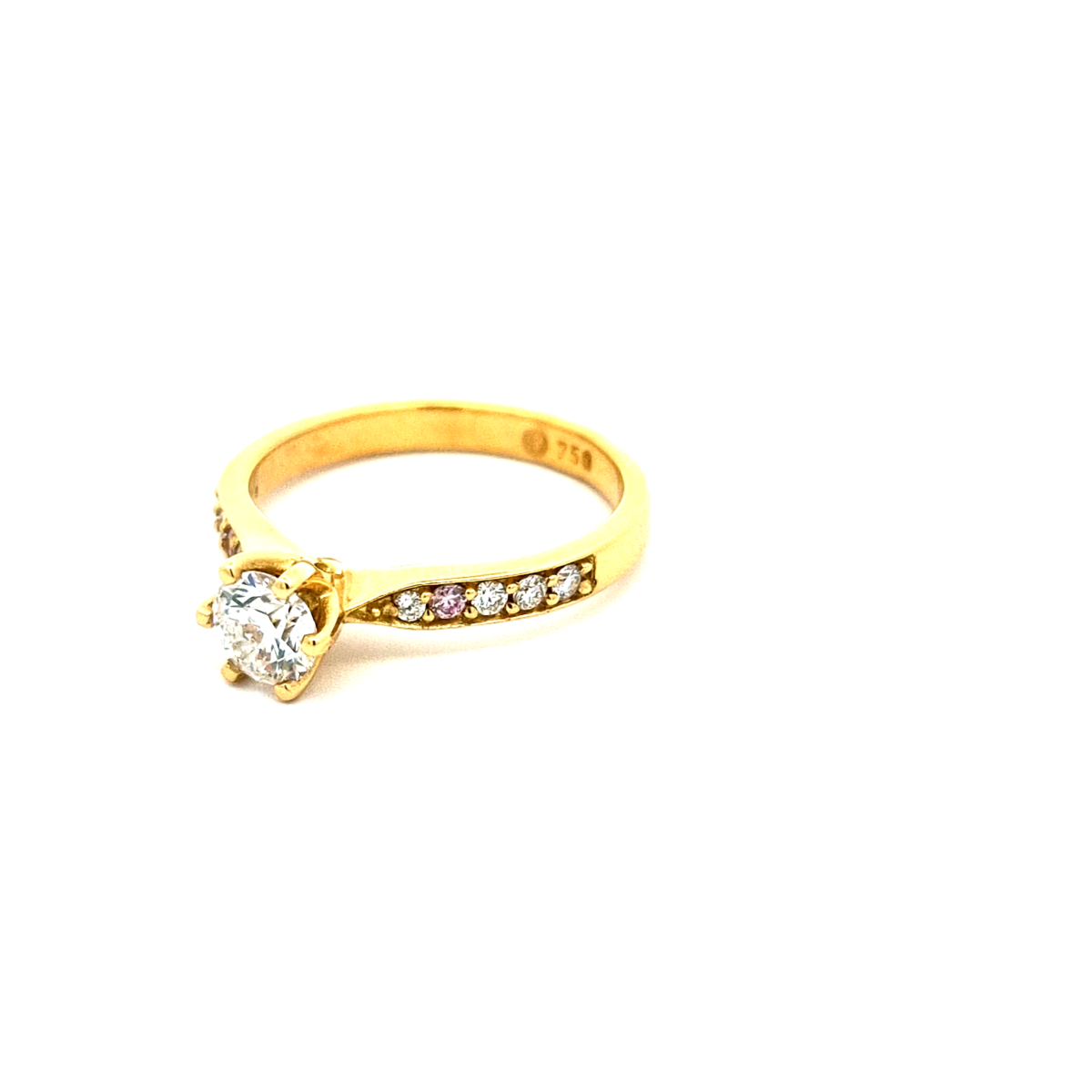 Leon Baker 18K Yellow Gold Pink and White Diamond Engagement Ring_1