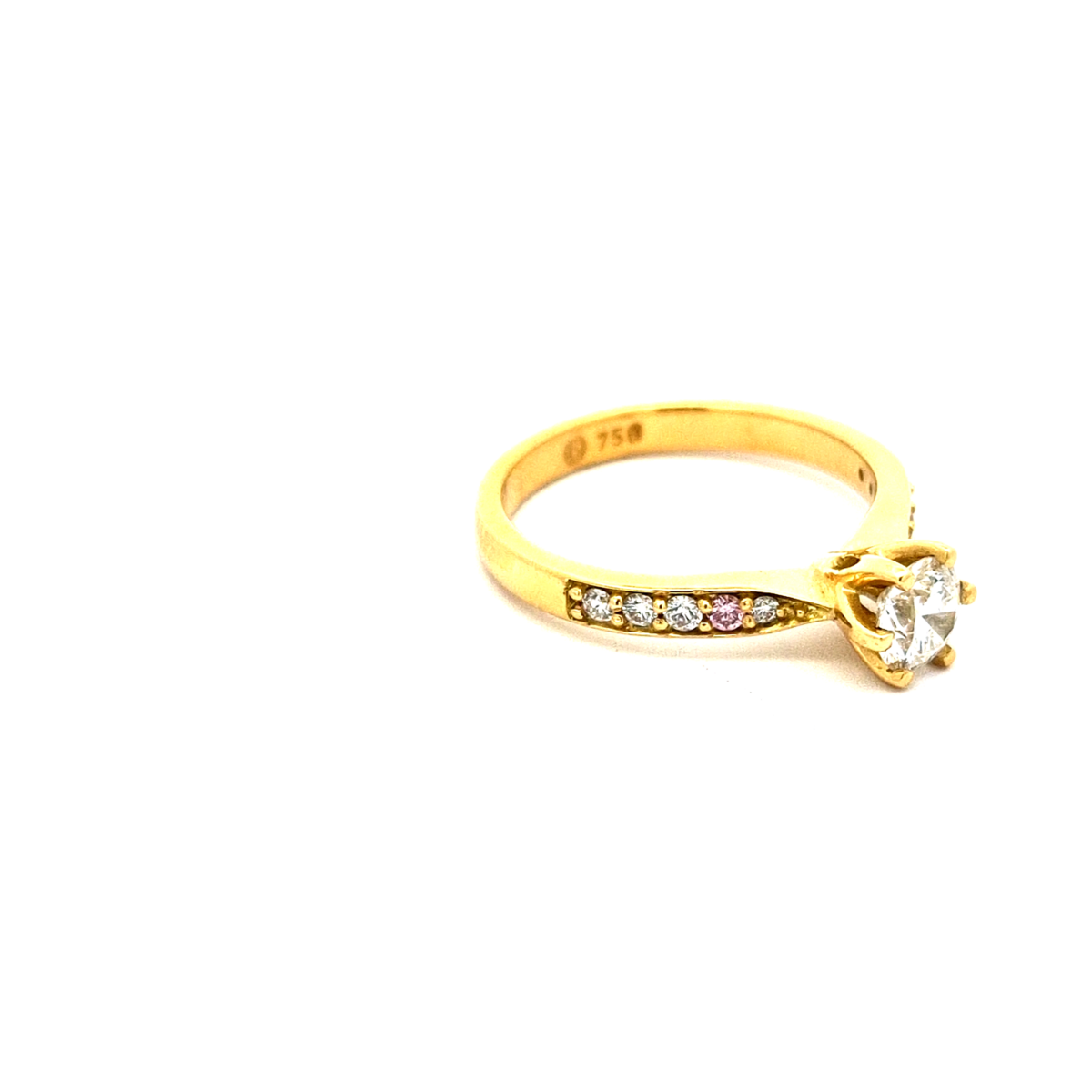 Leon Baker 18K Yellow Gold Pink and White Diamond Engagement Ring_2