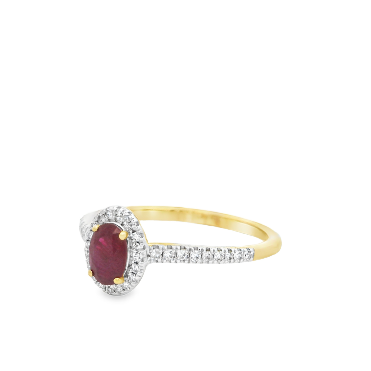 9KYG 0.15CT Diamond Ruby Ring Size P_2