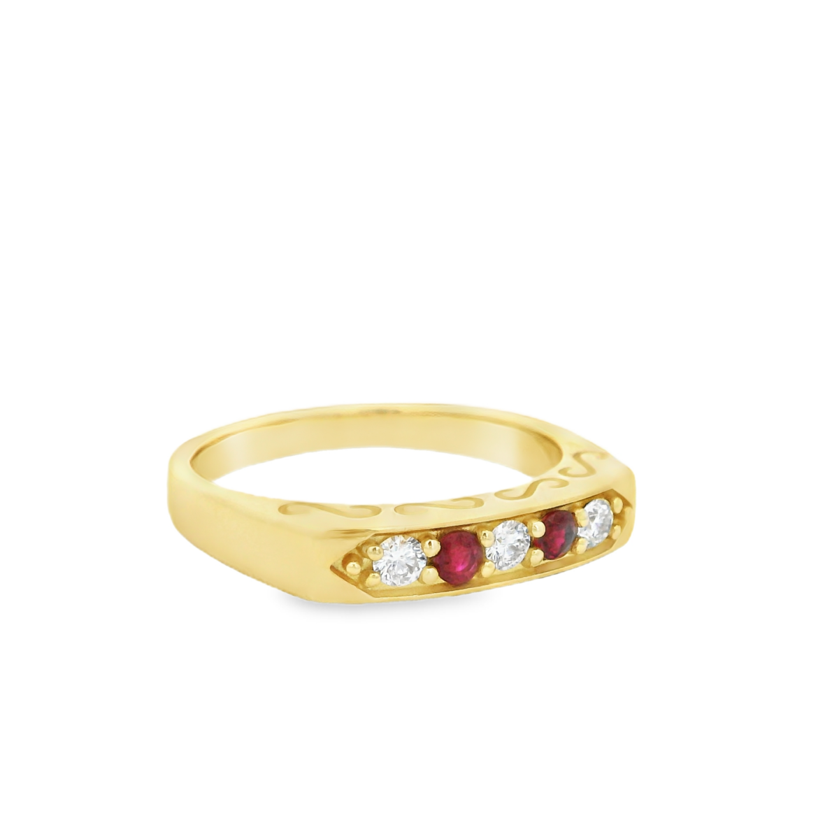 Leon Baker 18K Yellow Gold Ruby and Diamond Ring_1