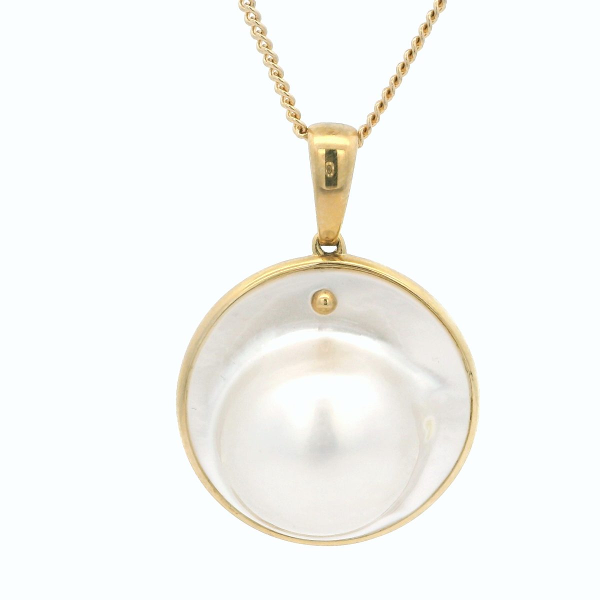 Leon Baker 9k Yellow Gold Broome Mabe Pearl Pendant_0