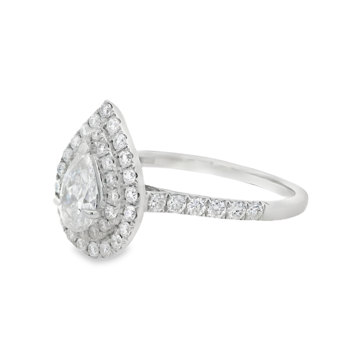 18KWG 0.50ct Pear Lab Diamond Halo Ring_2