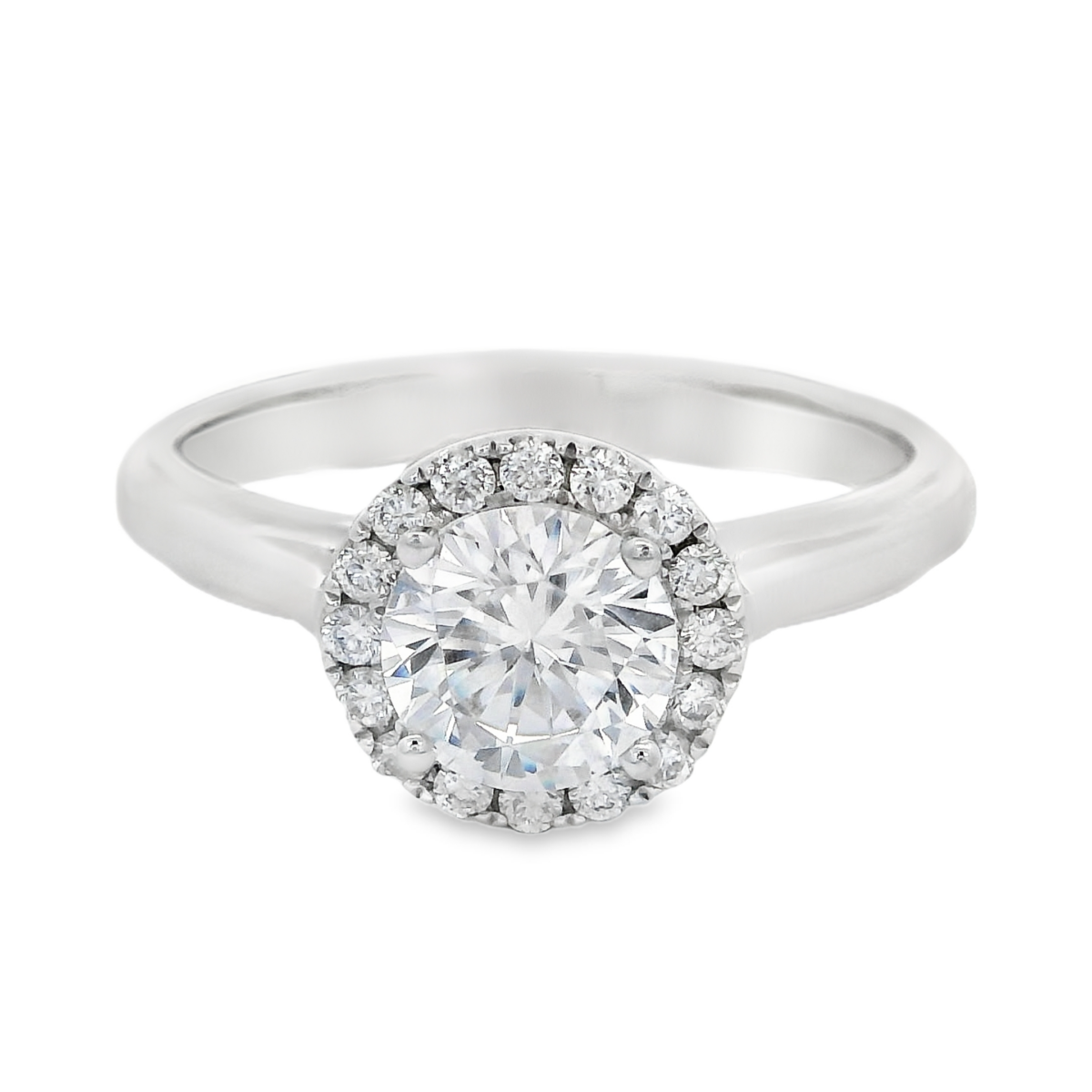 Leon Baker 18CT WG 6 D90 .75CT CZ CENTRE STONE,SIDE DIA= 18 GSI2 Ring_0