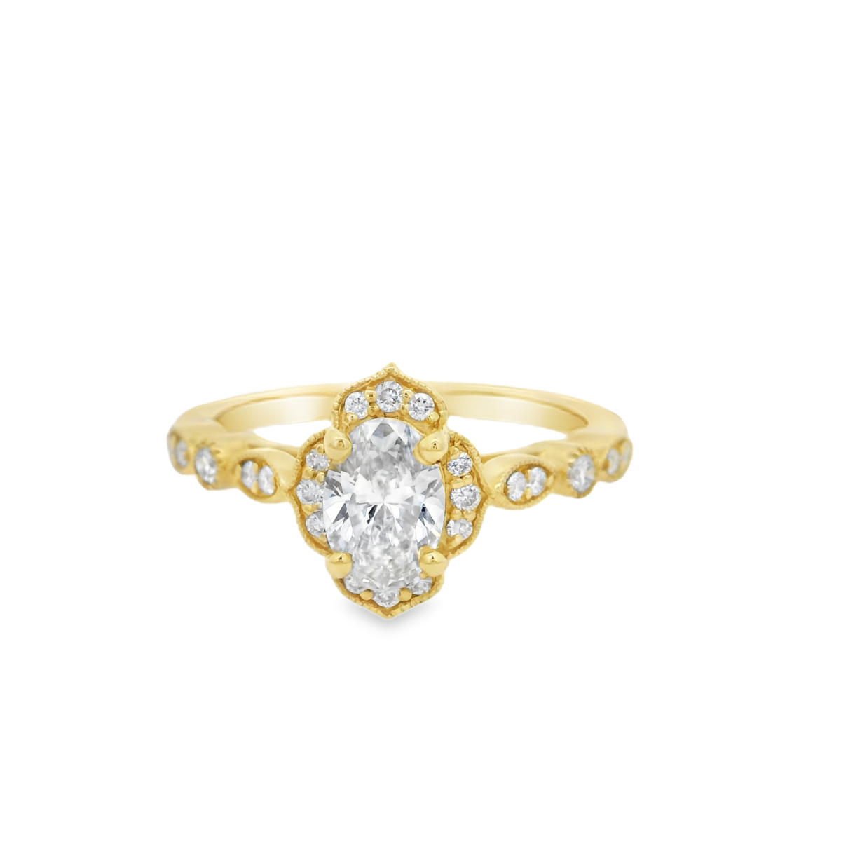 8KYG 0.63ct Lab Diamond 20X 0.01ct 2X 0.025ct Lab Diamond Engagement Ring_0