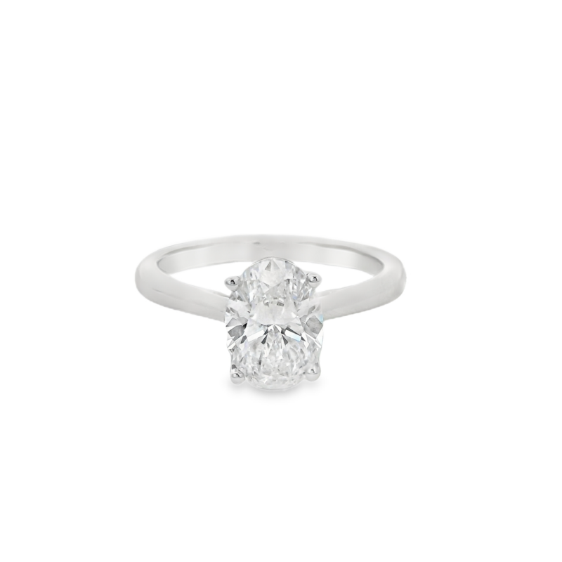 18KWG 1.50ct Oval Lab Diamond Engagement Ring_0