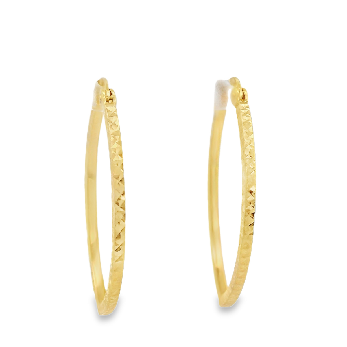 9KYG Hoop Earrings Eliptical Diacut_0