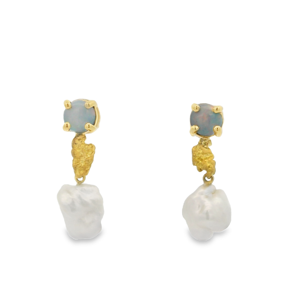 18KYG Nugget Keshi Opal Earrings_0