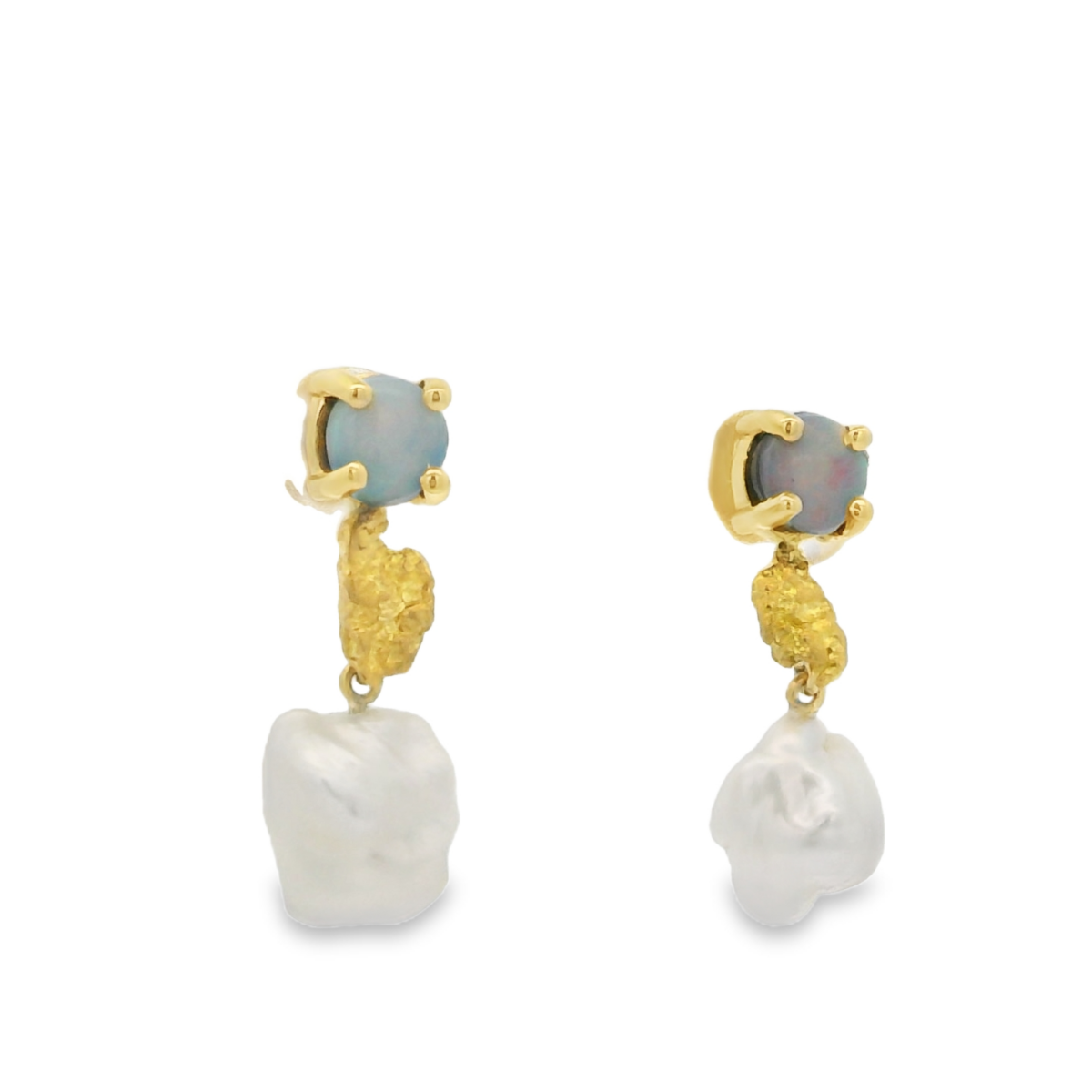 18KYG Nugget Keshi Opal Earrings_1