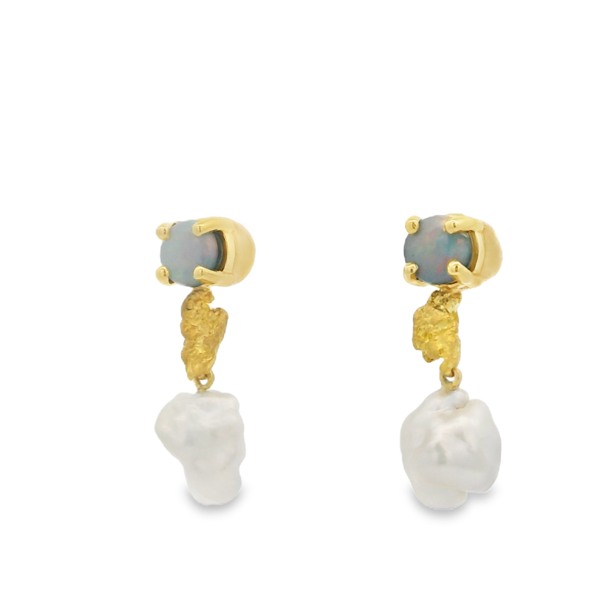 18KYG Nugget Keshi Opal Earrings_2