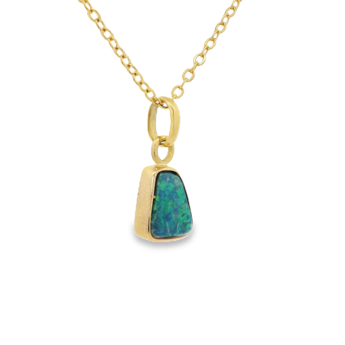 14KYG Soild Cooper Pedy Opal Pendant_1