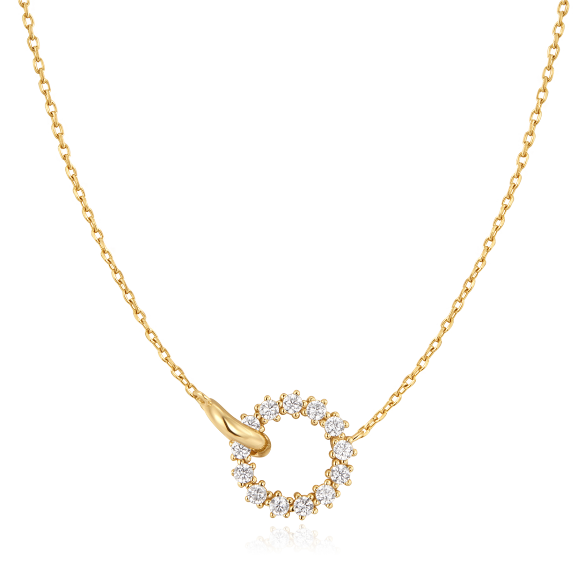 Twinkle Gold CZ Diamonds Pendant Necklace_0