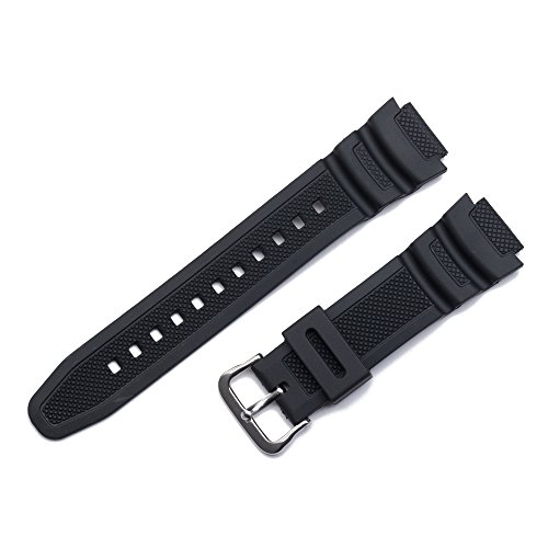 Casio 18MM Rubber Black Watch Band_0