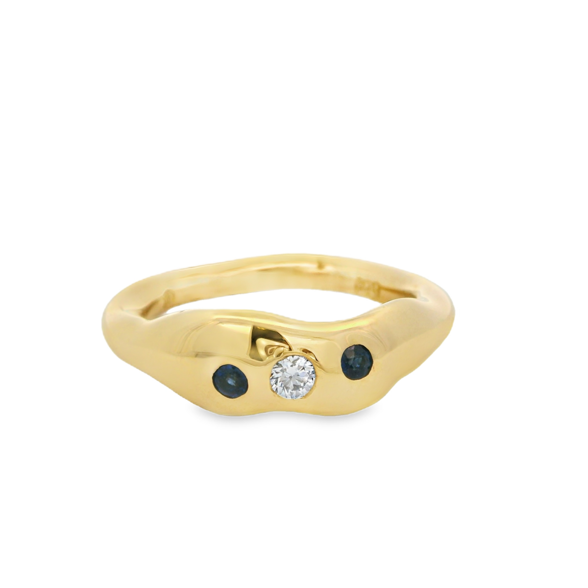 Leon Baker's 9K Yellow Gold Handmade Diamond and Sapphire Ring_0