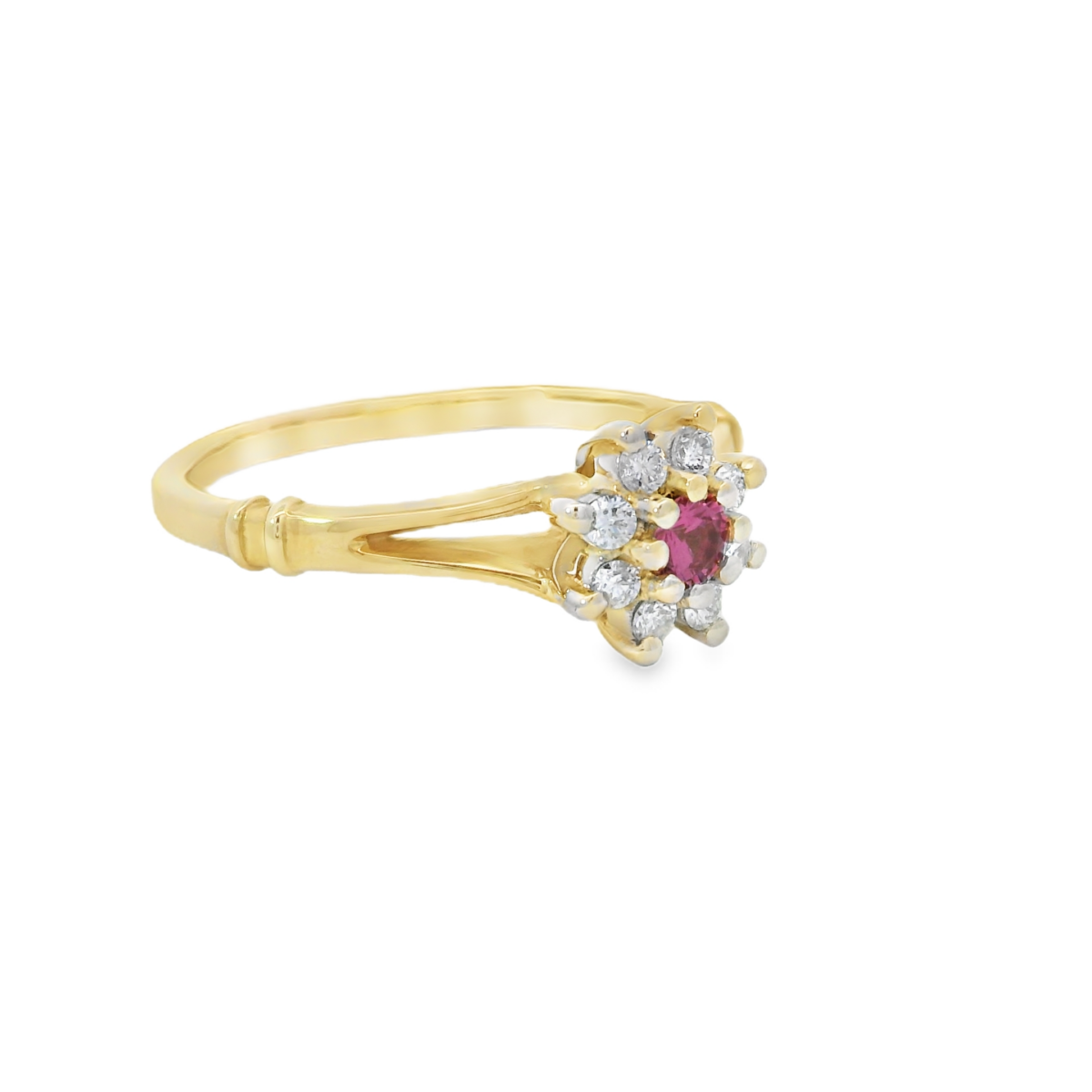 Leon Baker 9KYG/WG 3MM PINK SPINEL RING 8X 1.7MM ROUND WHITE DIAMONDS_1