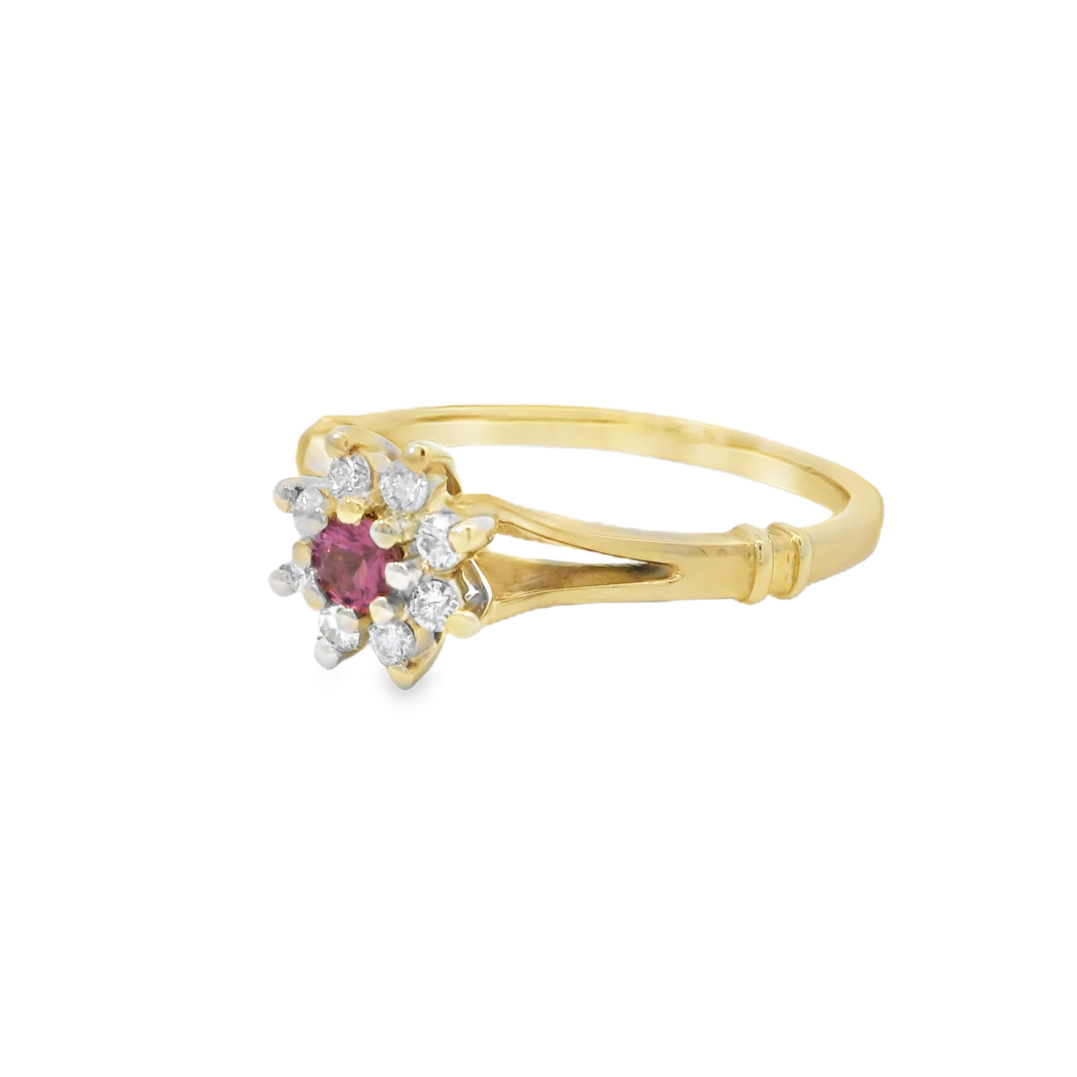 Leon Baker 9KYG/WG 3MM PINK SPINEL RING 8X 1.7MM ROUND WHITE DIAMONDS_2