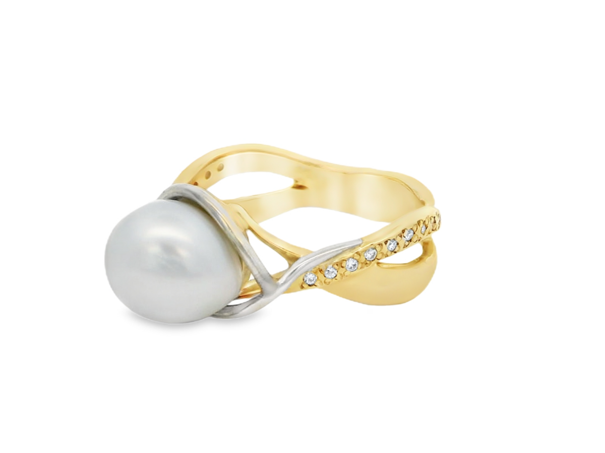 Leon Bakers Making Waves Tear Shaped Broome Pearl With Pink Saphire and diamonds Ring_3