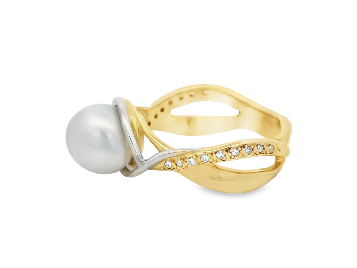 Leon Bakers Making Waves Tear Shaped Broome Pearl With Pink Saphire and diamonds Ring_4