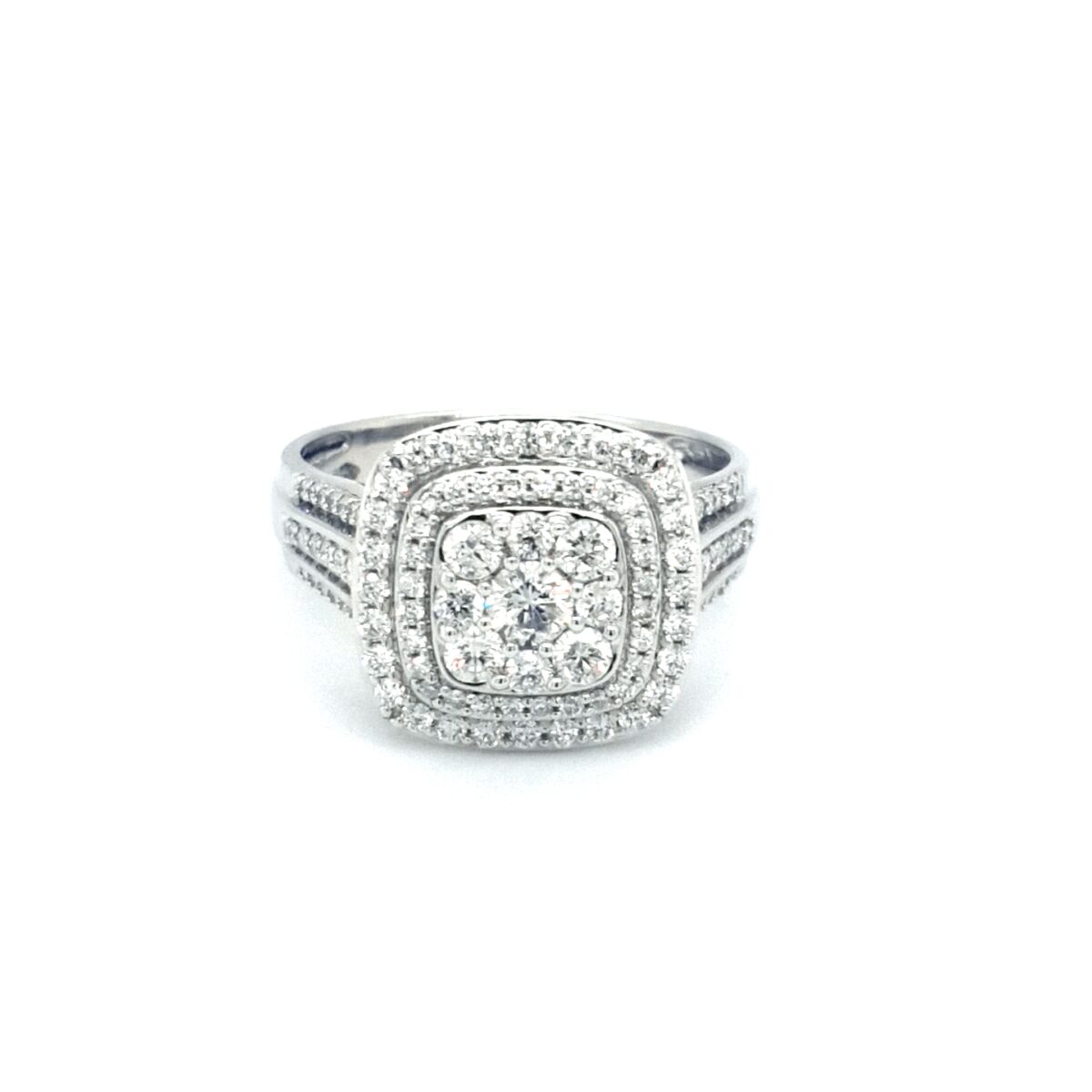 Royal Diamond Solid 18k White Gold Ring_0