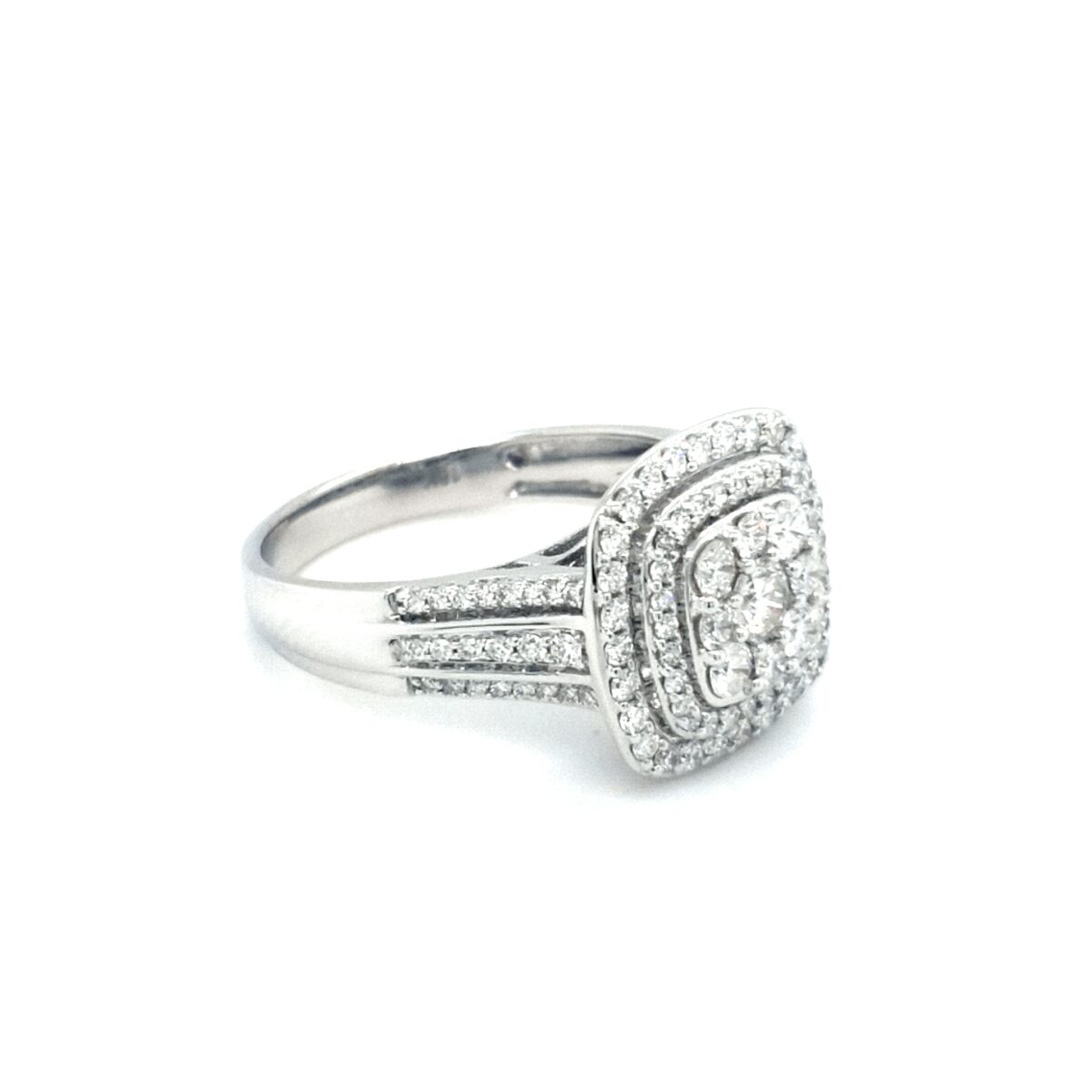 Royal Diamond Solid 18k White Gold Ring_1