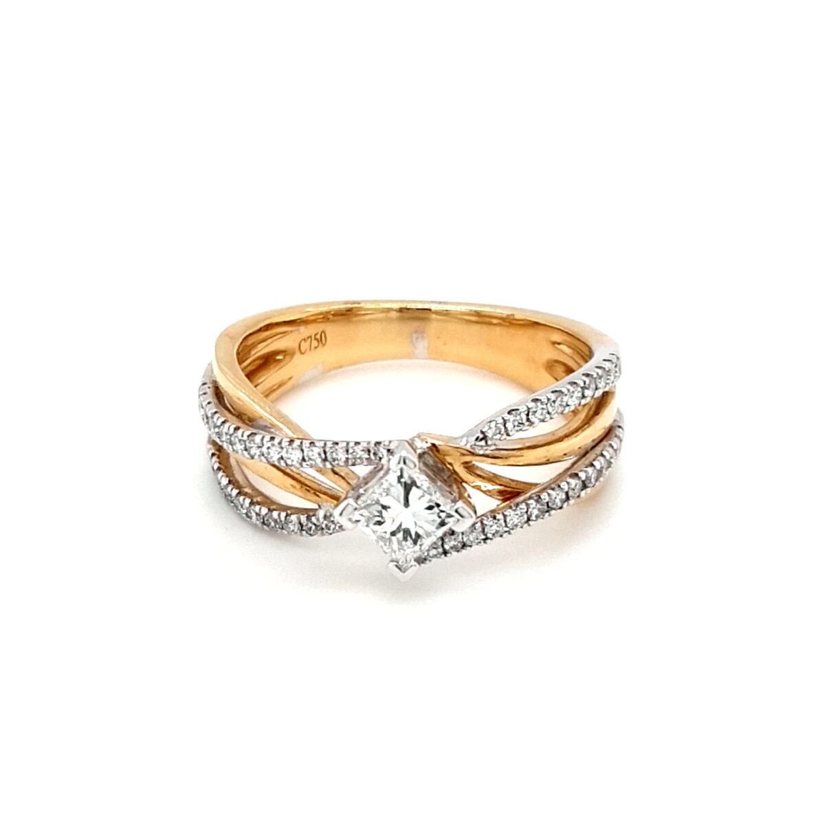 Leon Bakers 18K Two-Tone Weave Diamond Ring_0