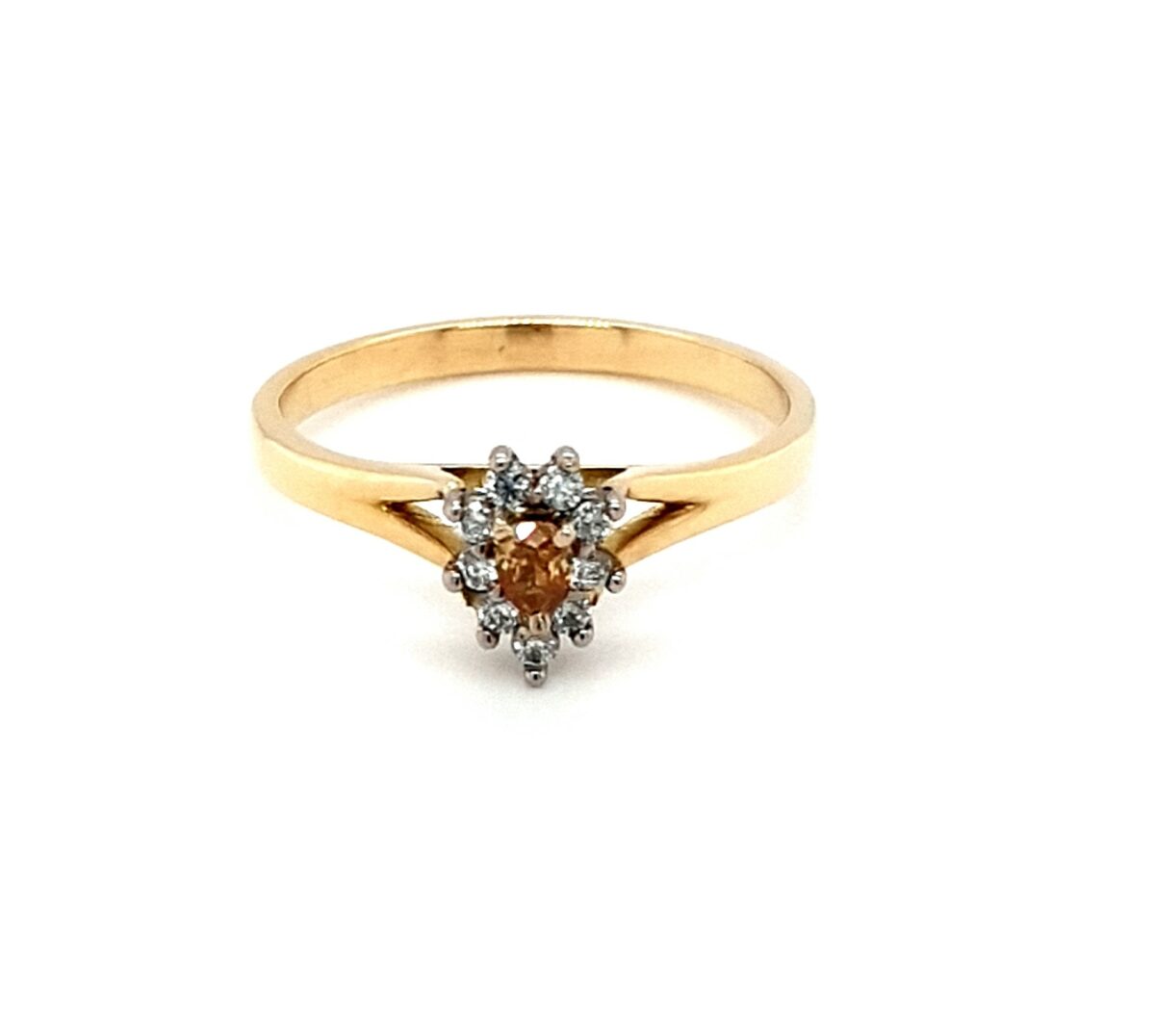 Leon Baker 9K Yellow Gold Orange and White Diamond Ring_0