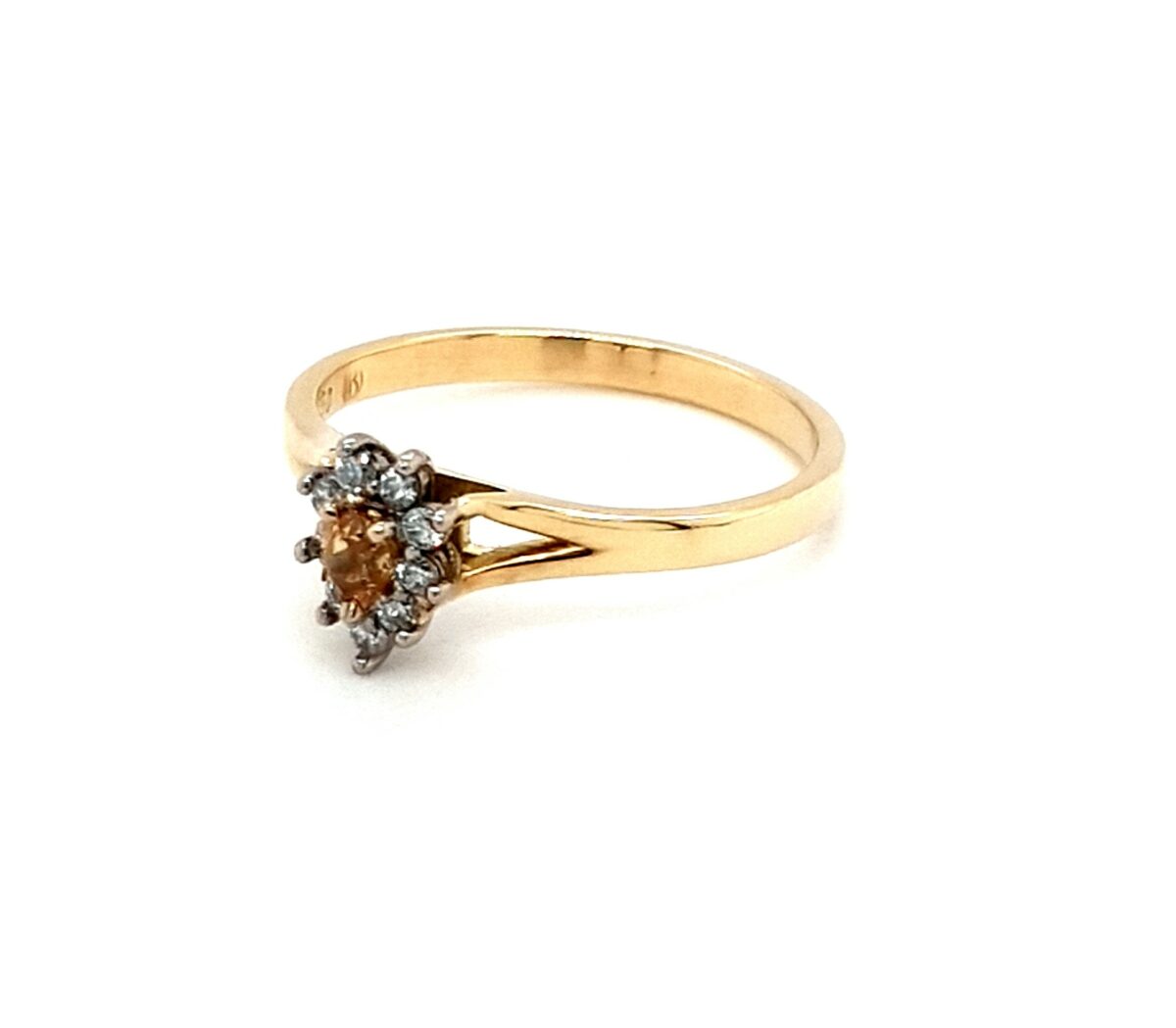 Leon Baker 9K Yellow Gold Orange and White Diamond Ring_1