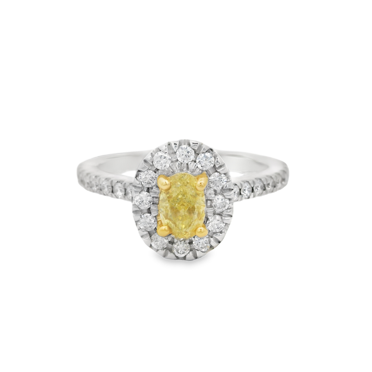 Leon Bakers 18k White Gold Yellow Diamond Ring_0