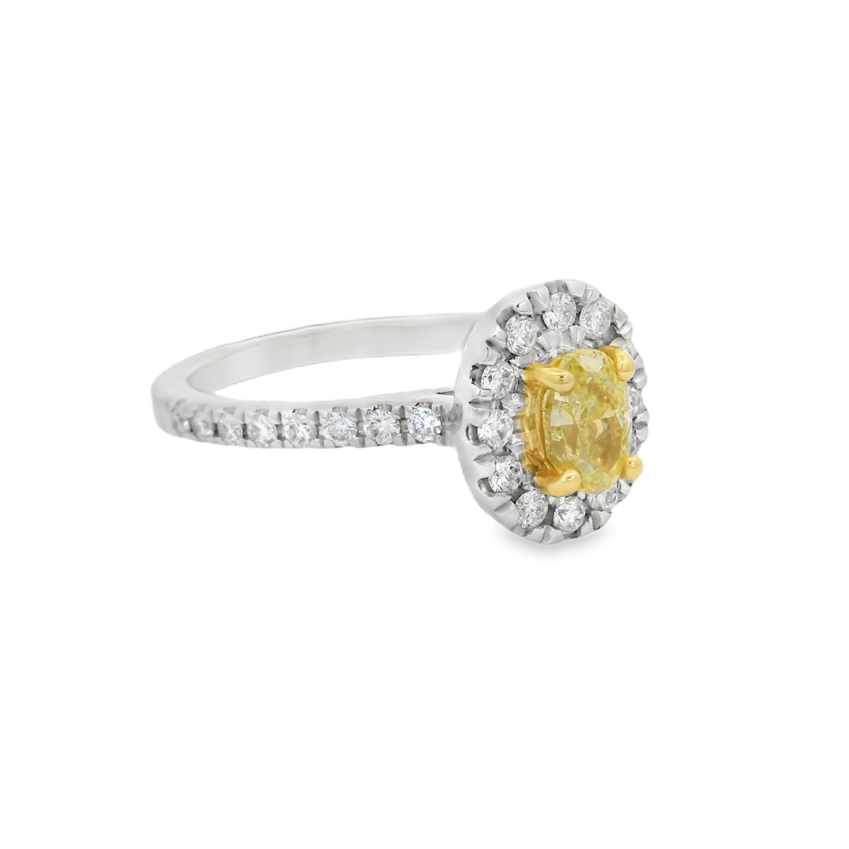 Leon Bakers 18k White Gold Yellow Diamond Ring_1