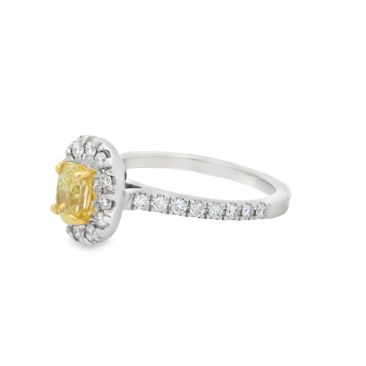 Leon Bakers 18k White Gold Yellow Diamond Ring_2