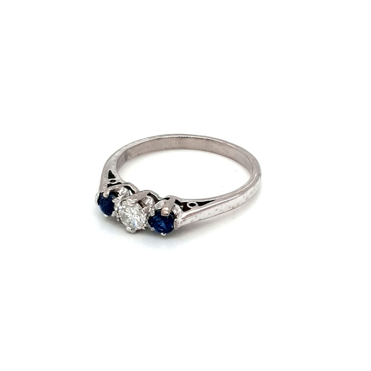 Leon Baker 18K White Gold Diamond and Sapphire Ring_1